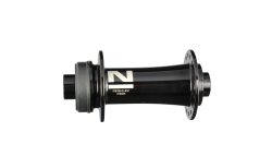 Hub front D791SB-CL-B12 boost centerlock, polished anodized black, 32h, Axle alloy 12x110, without 15mm thru axle, 2xNBK Bearings, centerlock, black side caps, with Novatec Laser logo, OEM