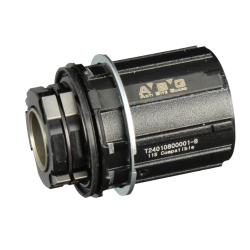 Freehub body B2 type (B427), Shimano 11 ABG, alloy black 4-pawls, with 9-speed spacer, w/oil seal, w/inner spacer 17.5x16.2 (180960), 2xNBK, OEM