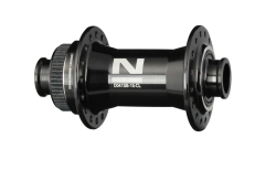 Hub front D041SB-CL-15 alloy, centerlock, anodized black 32H/14G, with Novatec N14-OE lasered logo, AL15x100 without Thru Axle, OEM