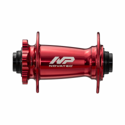 Hub front XD601SB/A-B15, RSP grease, Anodized red, 32Hx14G-round, AL 15x110, DH10.5, 2xEZO Japanese bearings, black side caps, NP LOGO, OEM